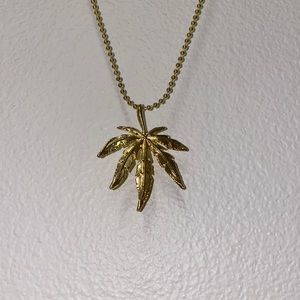 Unisex Gold Leaf Necklace